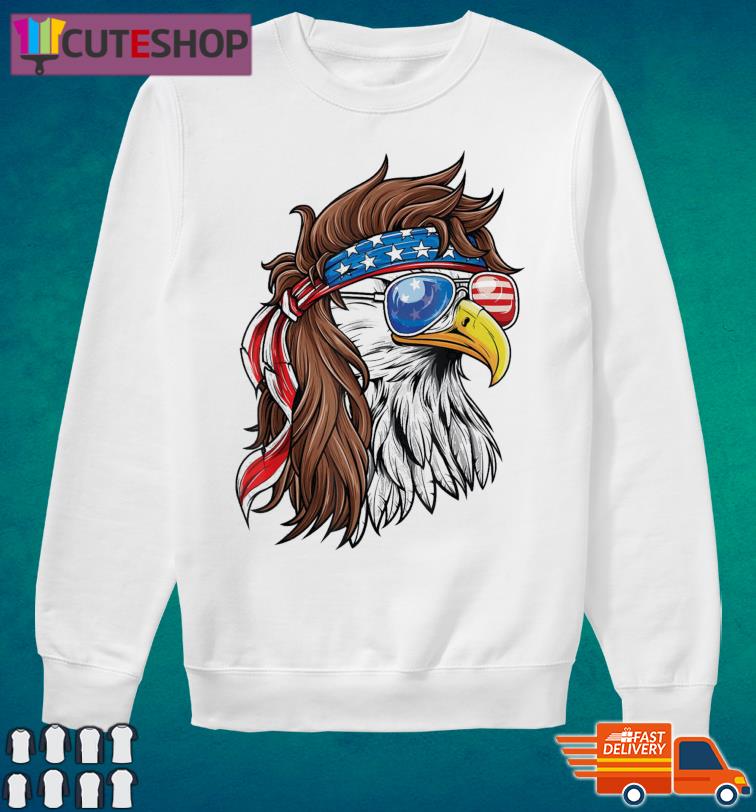 American Bald Eagle Sweatshirt American Flag 4th of July Patriotic Sweater