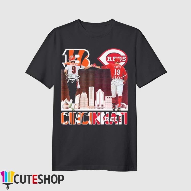 Official Cincinnati Sports Skyline Bengals Joe Burrow And Reds Joey Votto  Signatures shirt, hoodie, sweater, long sleeve and tank top