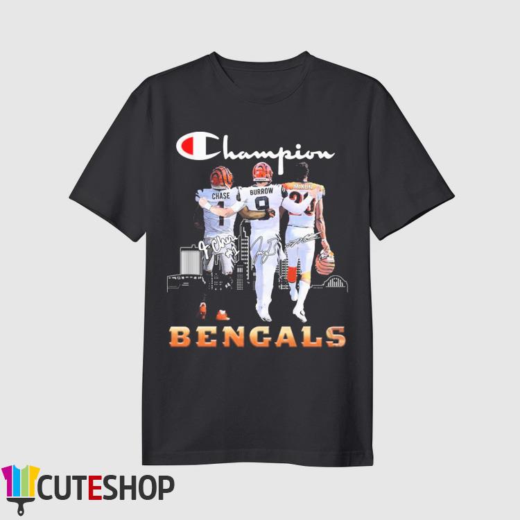 Bengals Ja'marr Chase Joe Burrow And Joe Mixon Champion Signatures Shirt,  hoodie, sweater, long sleeve and tank top