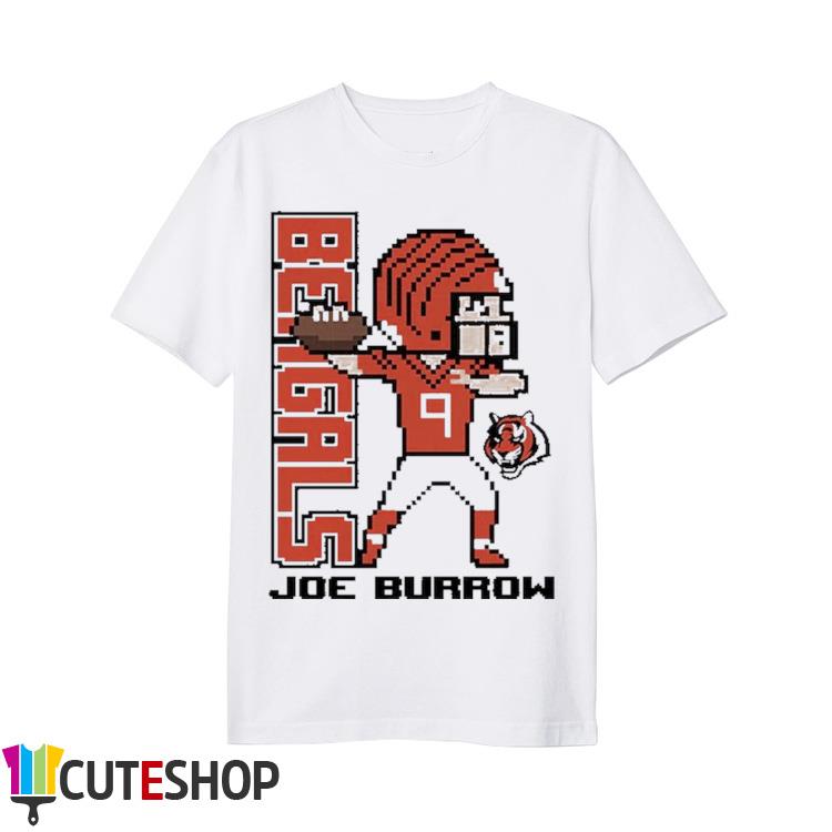 Joe Burrow Cincinnati Bengals Youth Pixel Player 2.0 shirt, hoodie