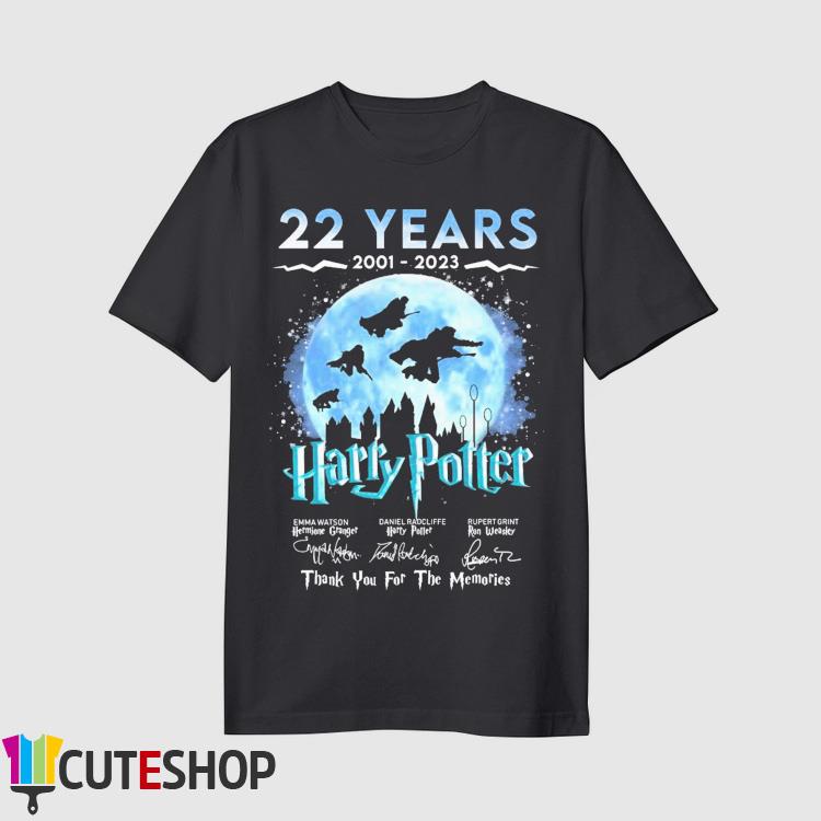 22 Years 1001-2023 Harru Potter Watson Radcliffe Grint Thank You For The Memories Signatures Shirt