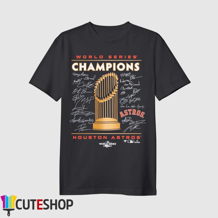 Houston Astros 2022 World Series Champions Signature Roster T-Shirt